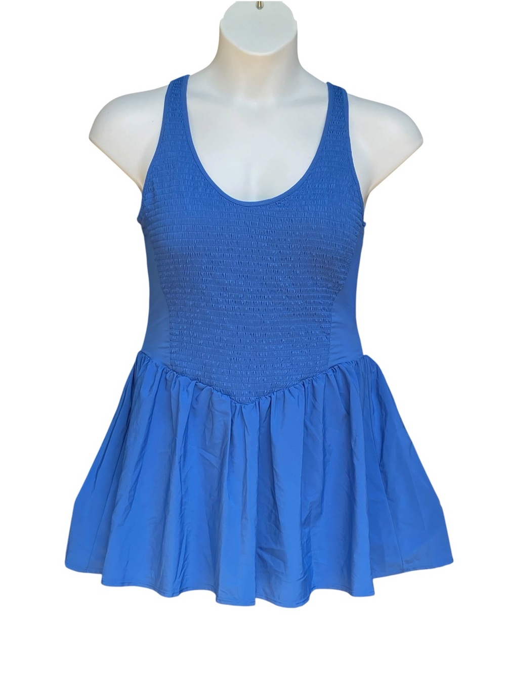 JoyLab Active Smocked Criss Cross Dress Built In Shorts Womens Size XXL Blue NWT